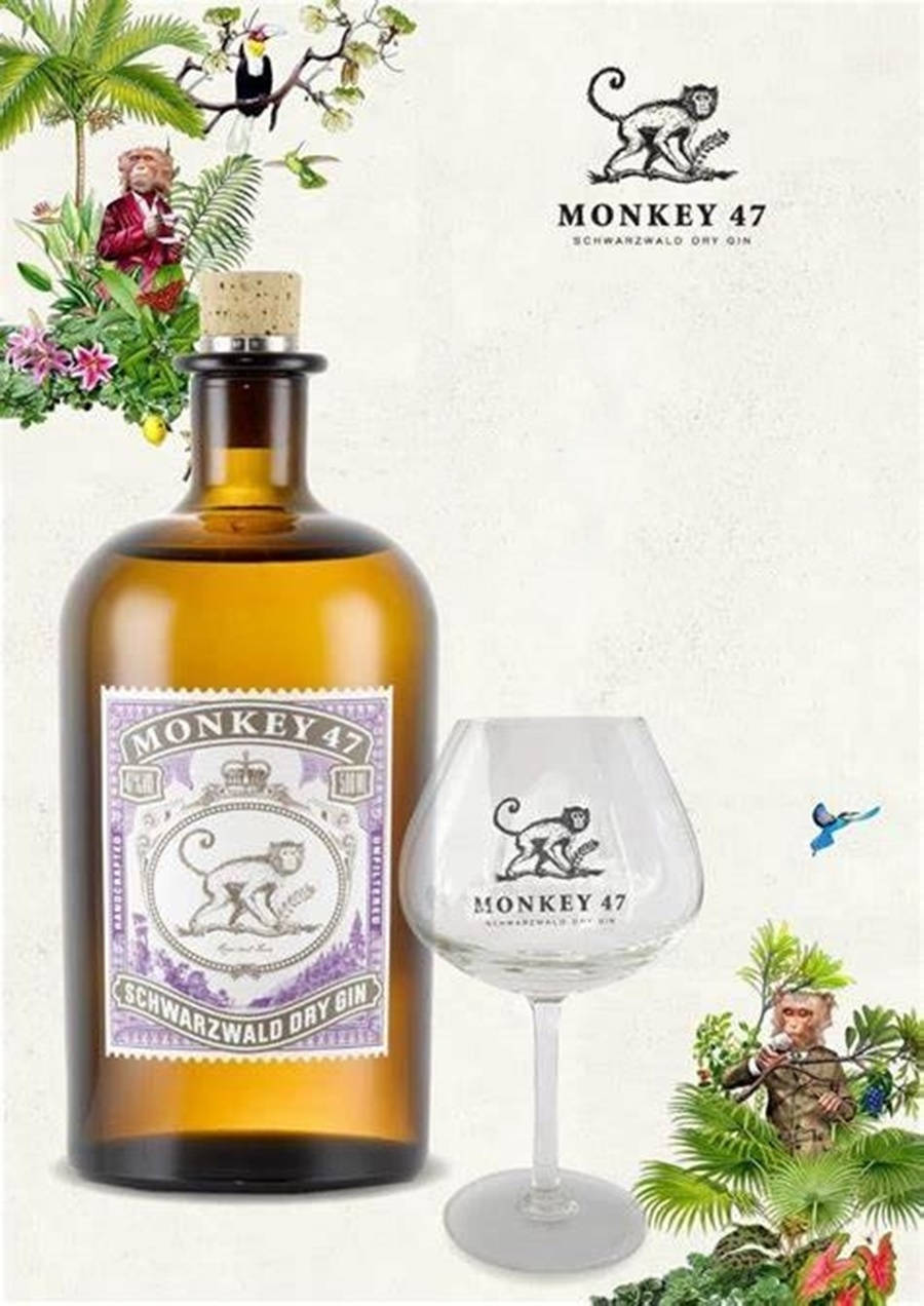 Amber Botanical Monkey 47 Gin Wallpaper