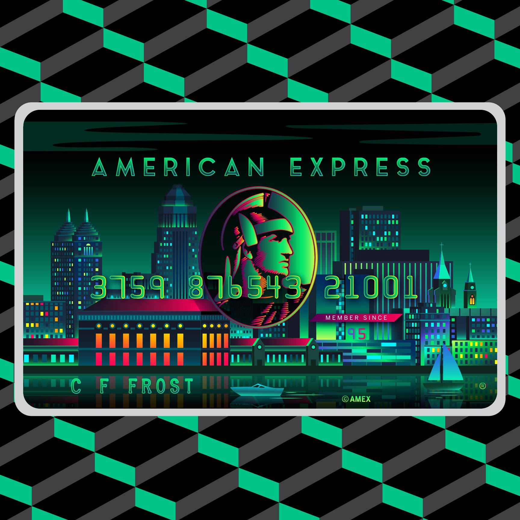 American Express Green Stylish Card Wallpaper