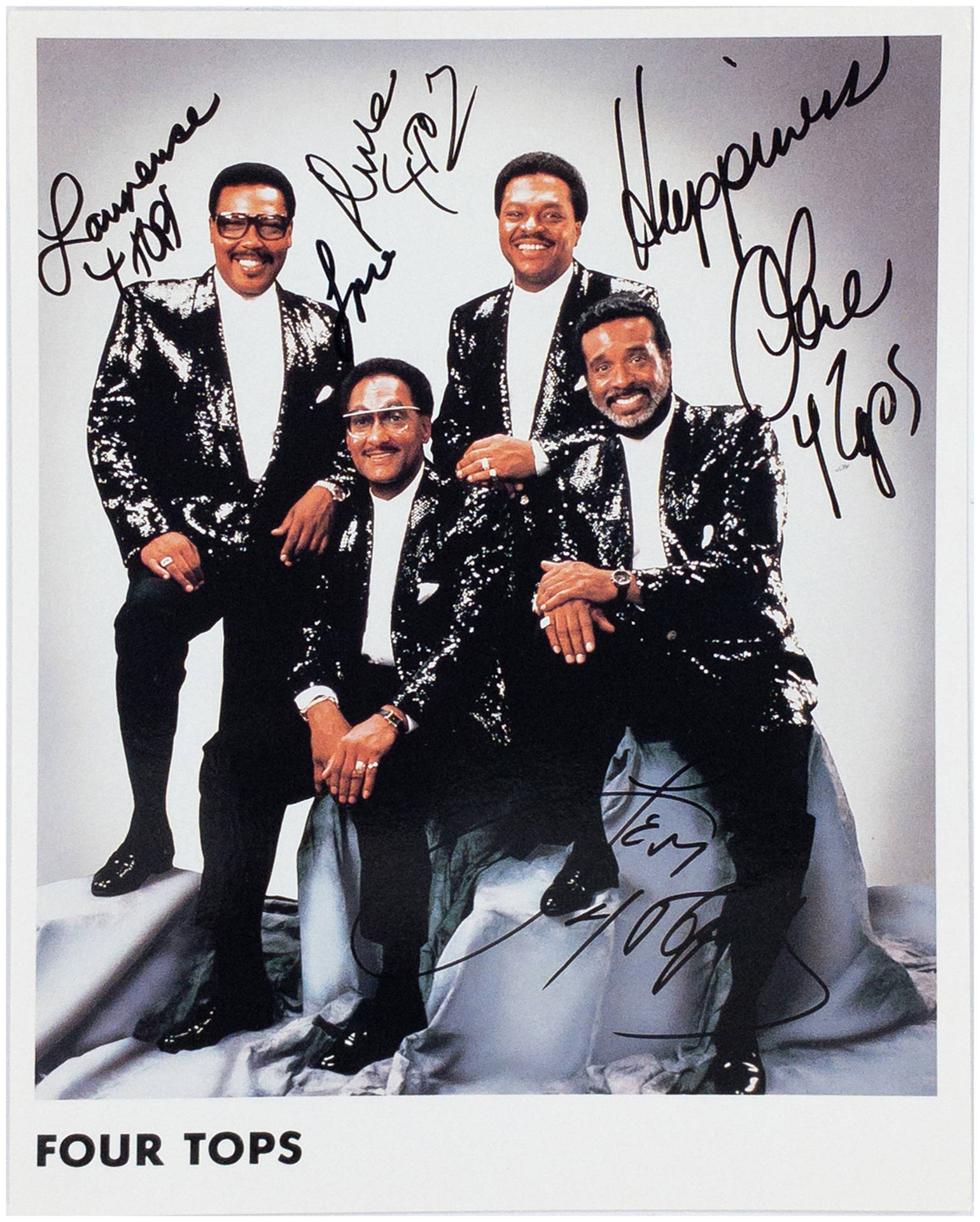 American Vocal Quartet Four Tops Polaroid With Autograph Wallpaper