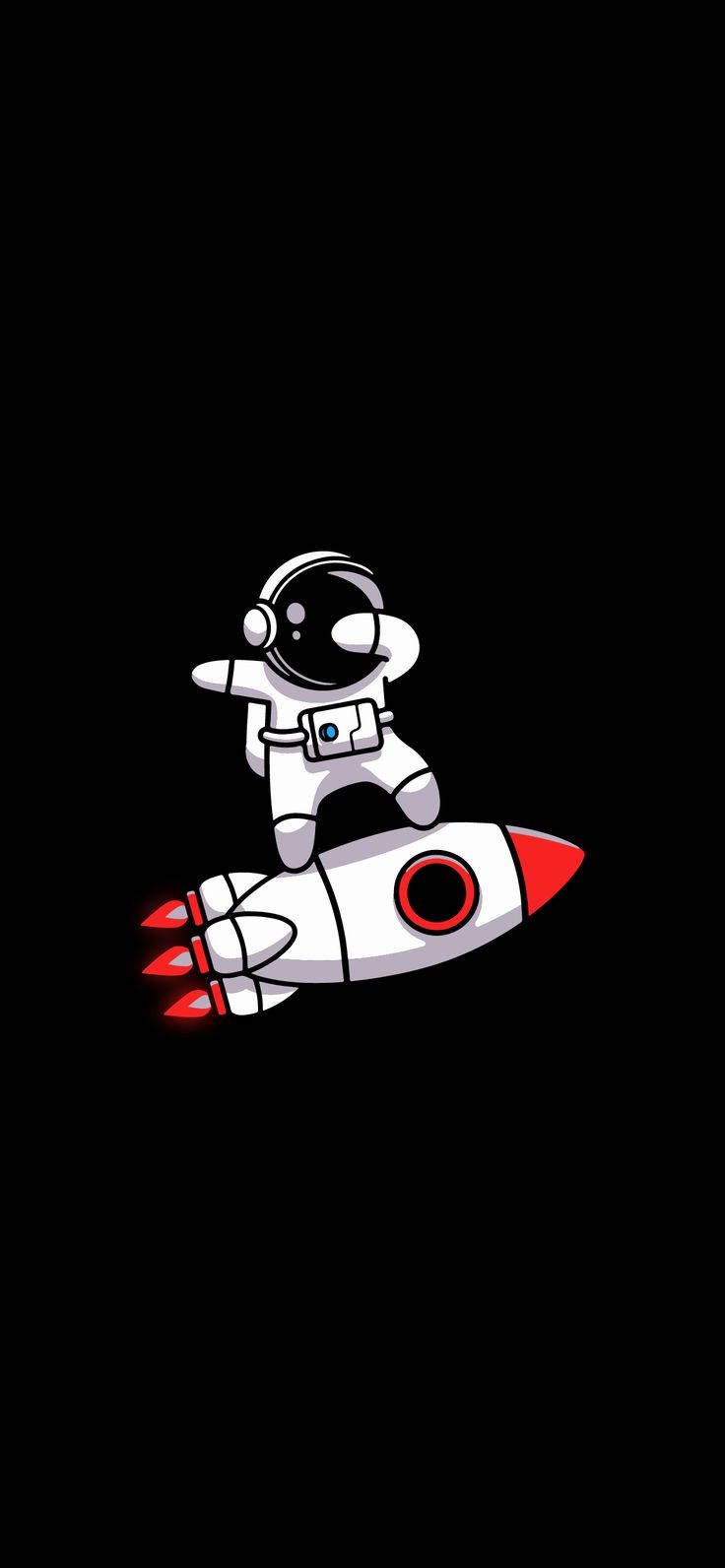 Amoled Android Cute Astronaut Art Wallpaper