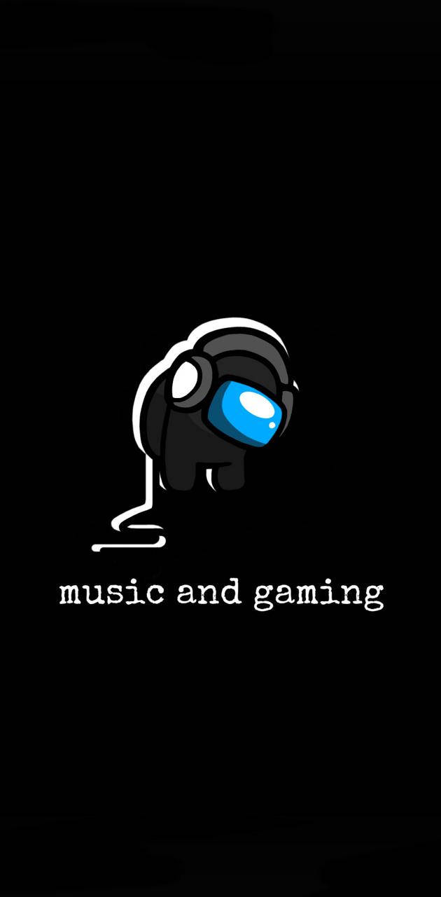 Among Us Black Music And Gaming Wallpaper