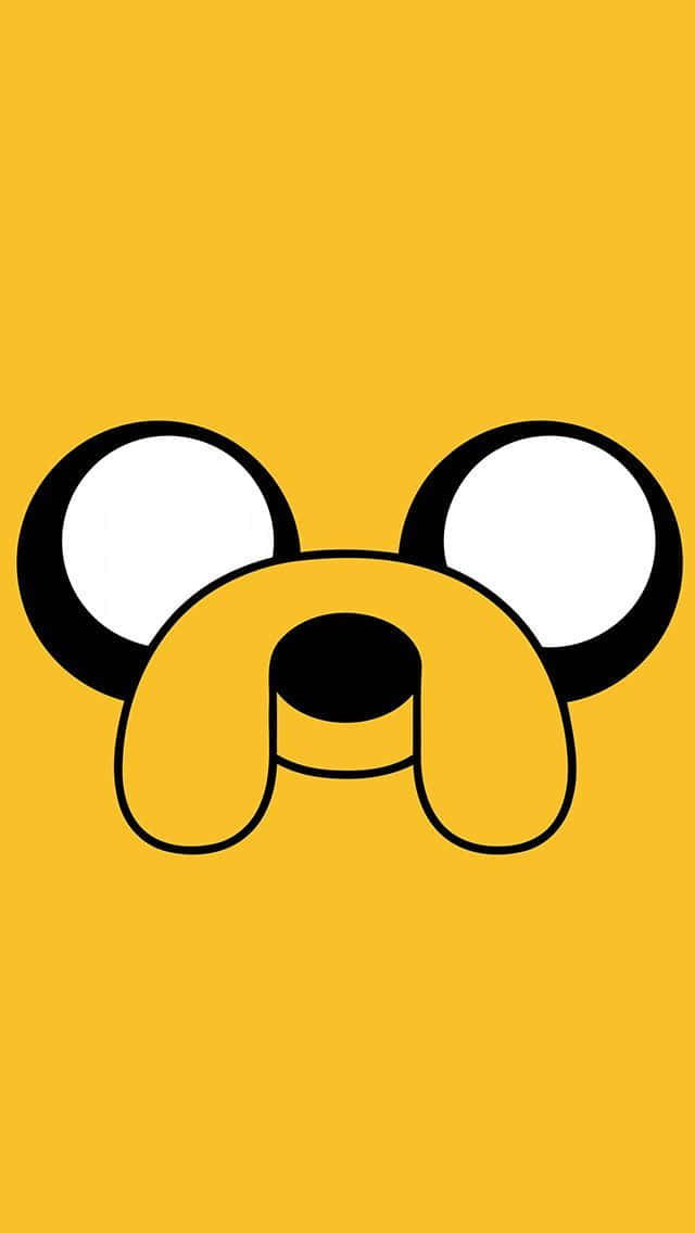 An Adventure Time Face With Black Eyes And A Yellow Background Wallpaper