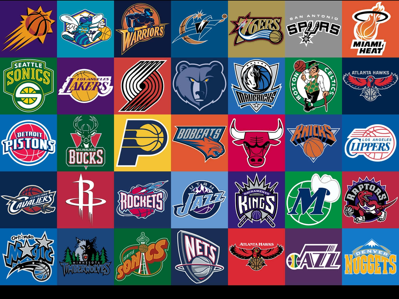 An Iconic Compilation Of The National Basketball Association's Team Logos Wallpaper