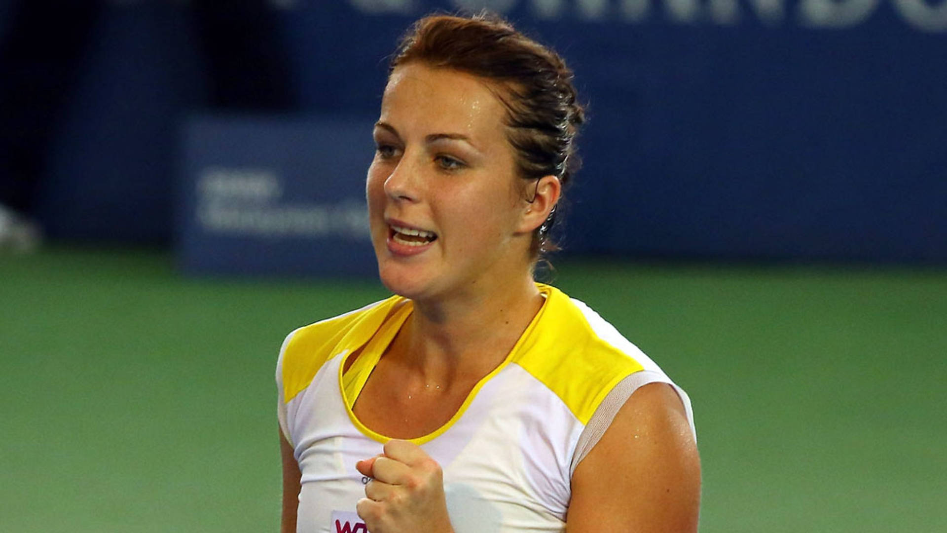 Anastasia Pavlyuchenkova Speaking In Interview Wallpaper