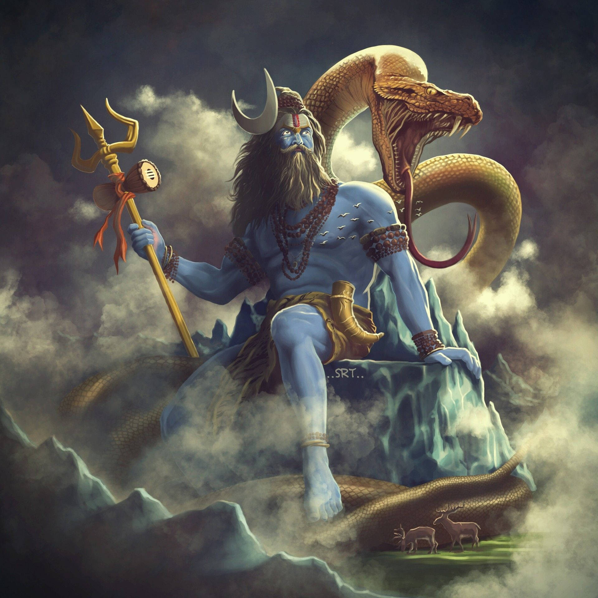 Angry Shiva Snake In The Sky Wallpaper WallpapersOK