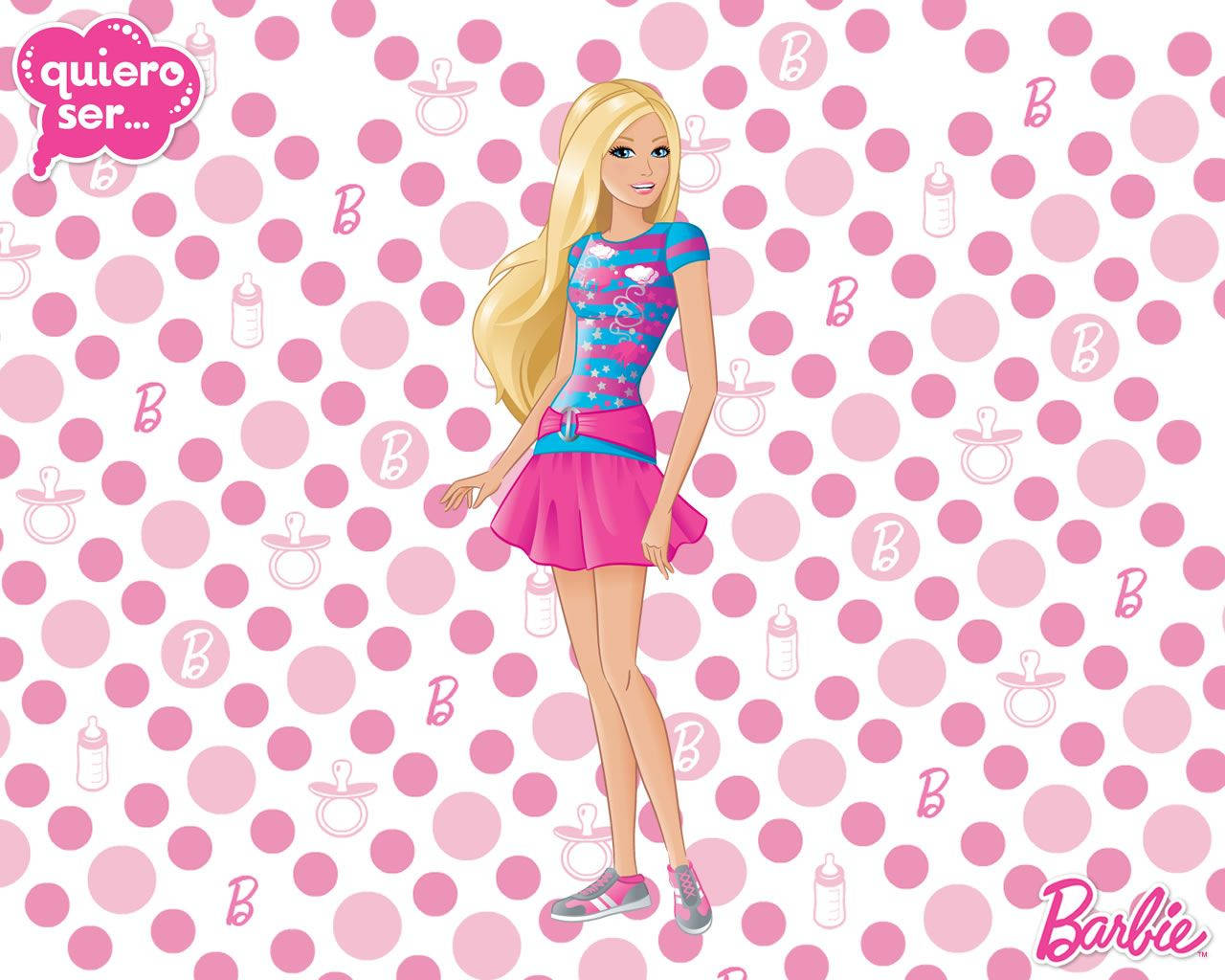 Animated Barbie In City Outfit Wallpaper