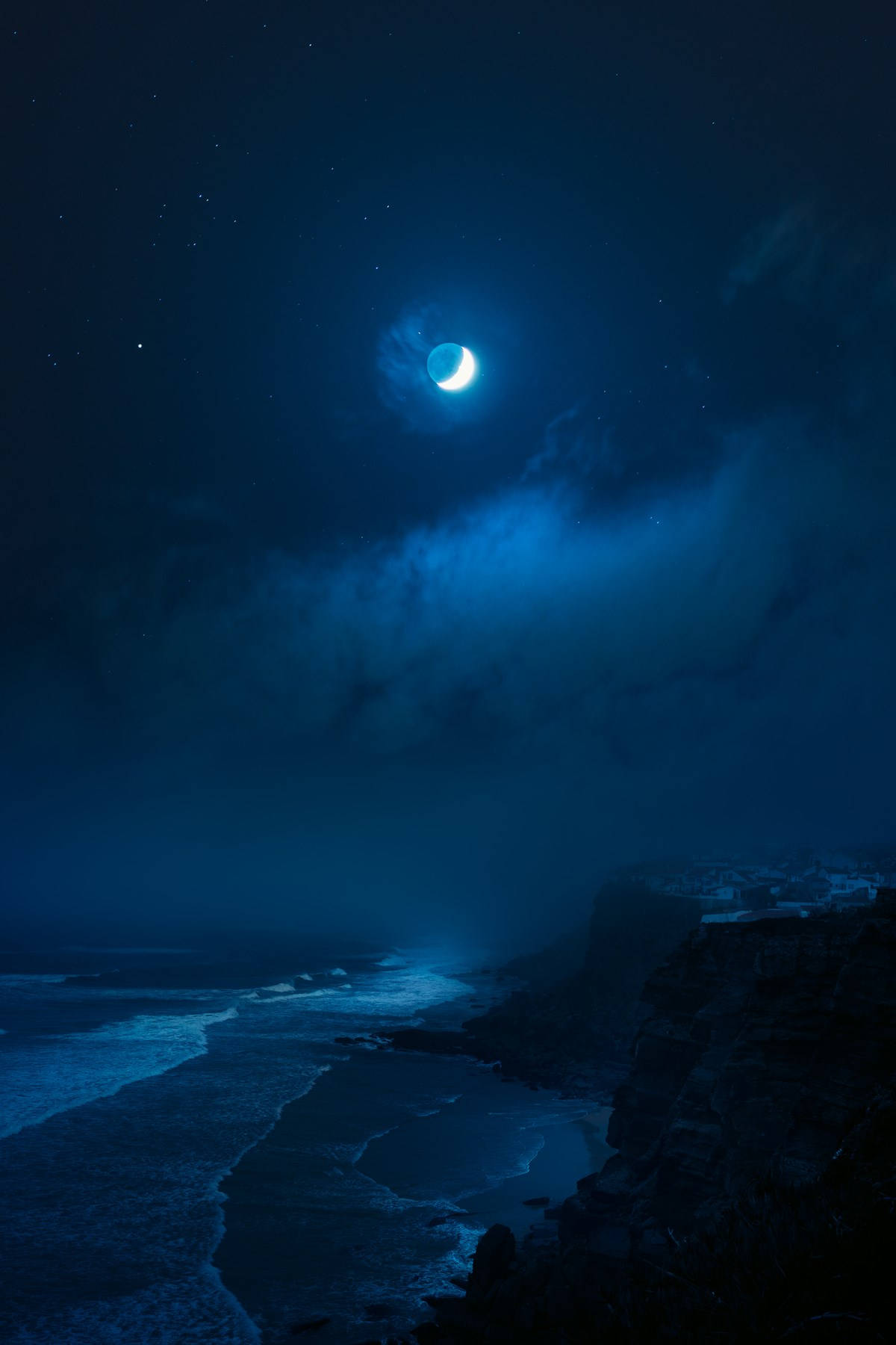 Animated Beach Night Sky Wallpaper