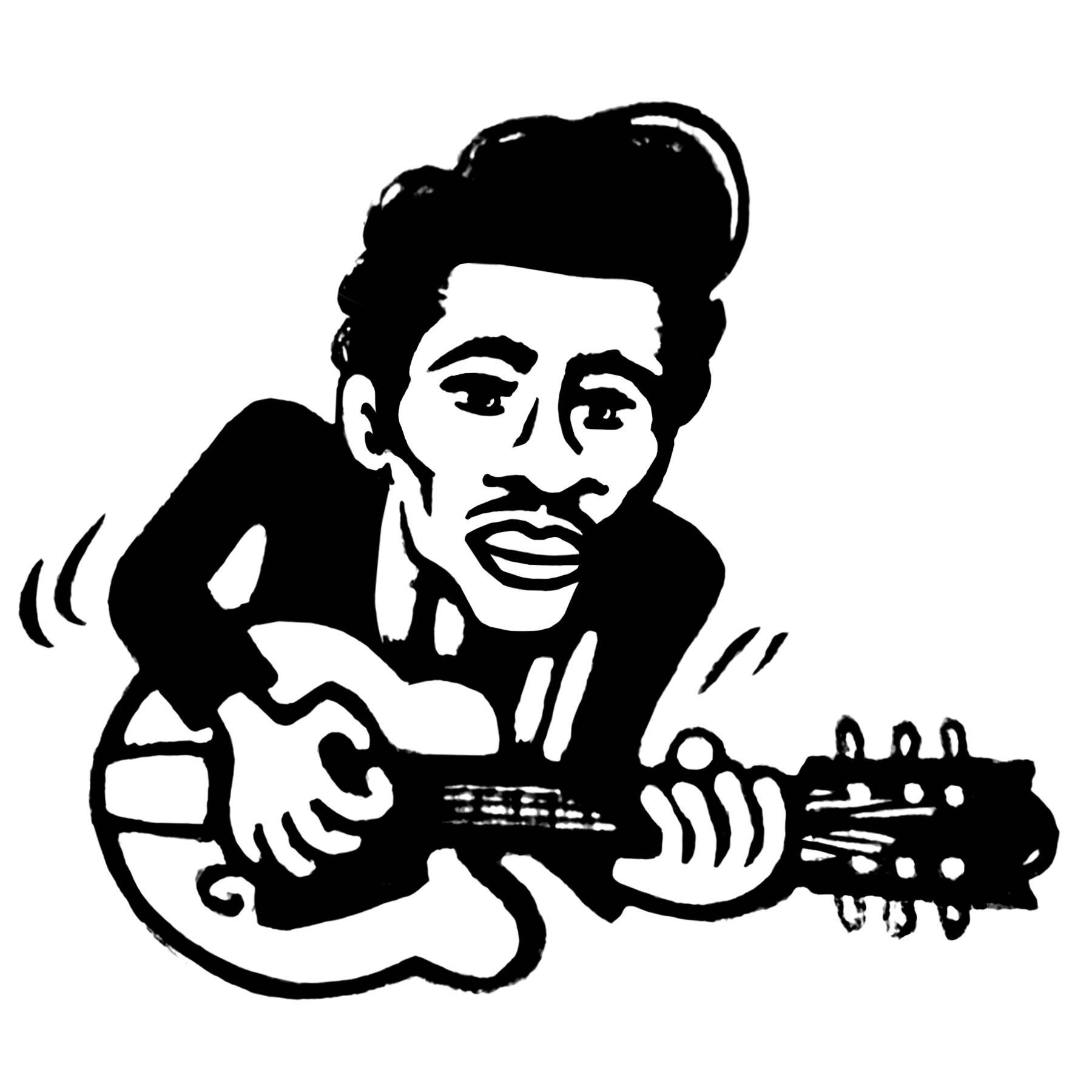 Animated Chuck Berry Playing Guitar Wallpaper