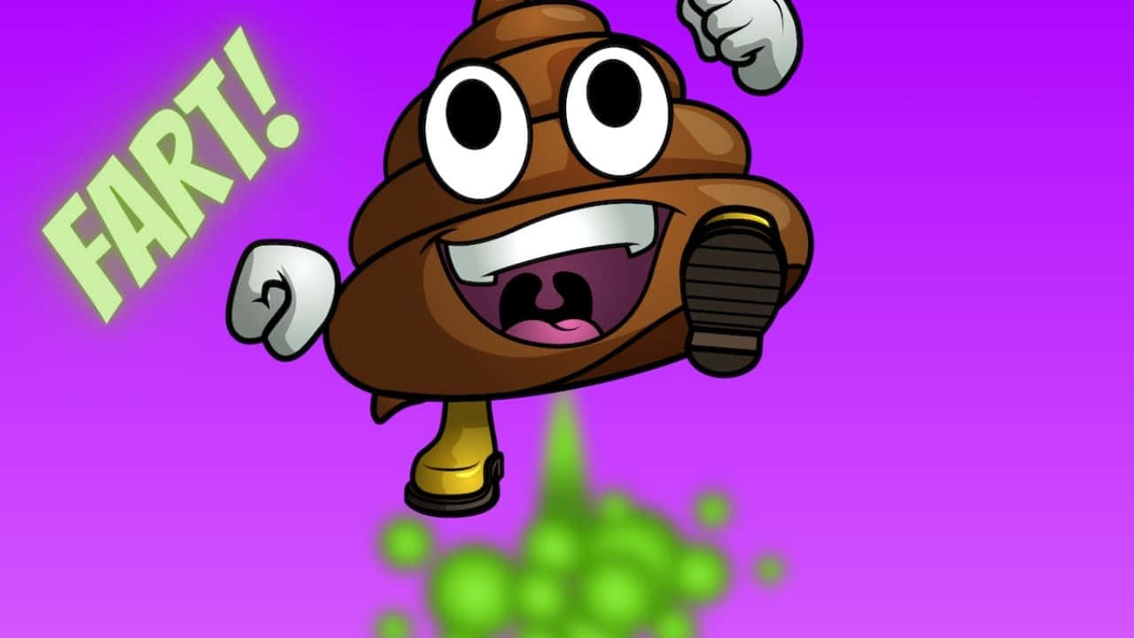 Animated Farting Poop Character Wallpaper