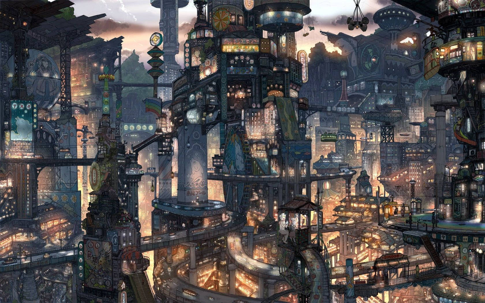 Animated Futuristic City Wallpaper