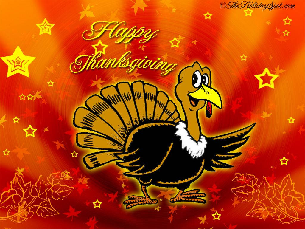 Animated Turkey Thanksgiving Greeting Wallpaper