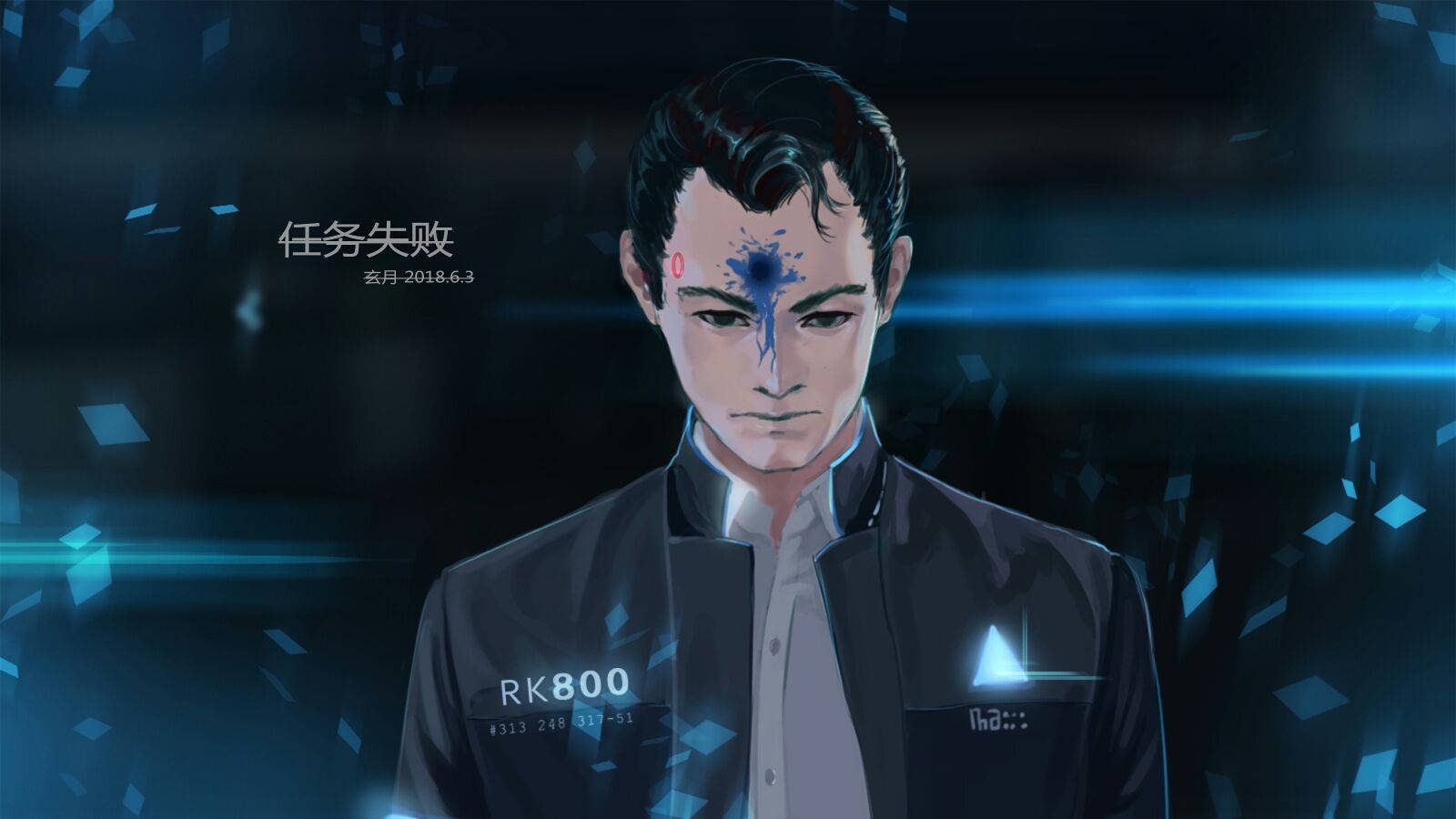 Anime Connor In Detroit: Become Human Wallpaper