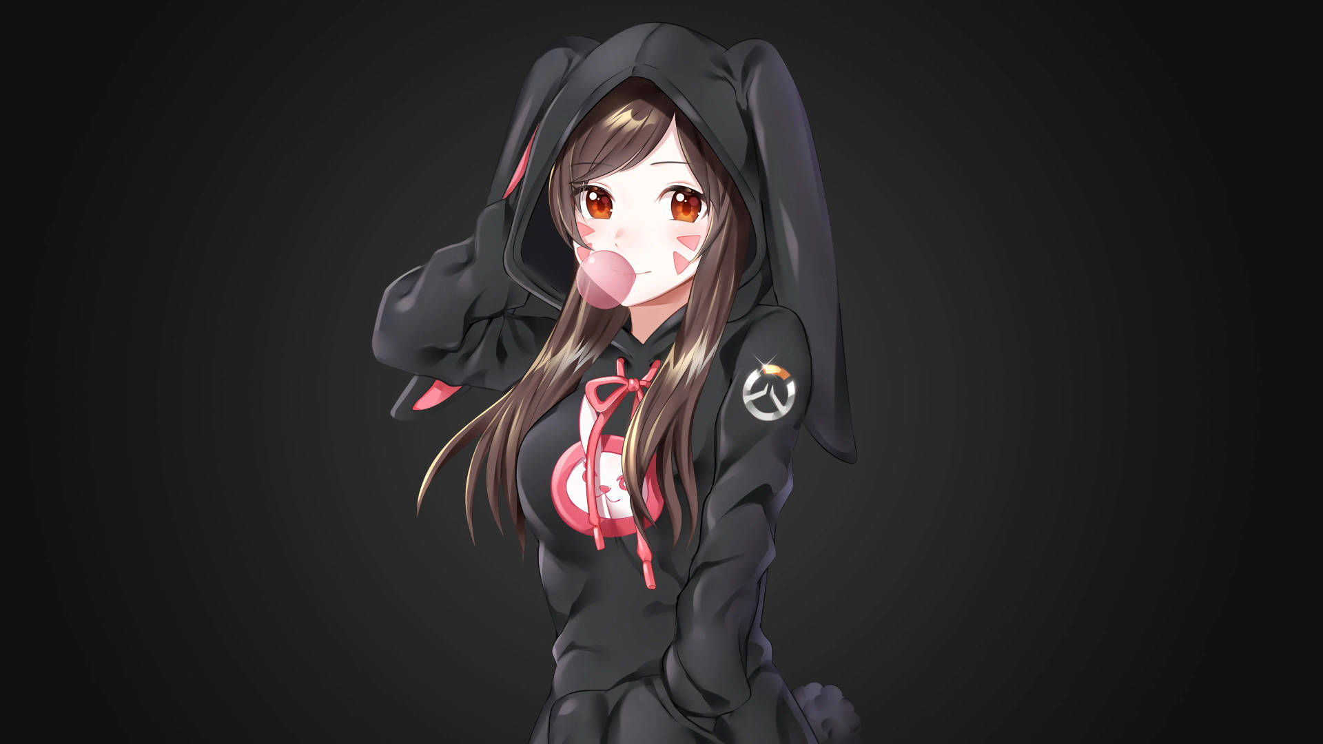 Anime Girl Hoodie D.va Wallpaper WallpapersOK