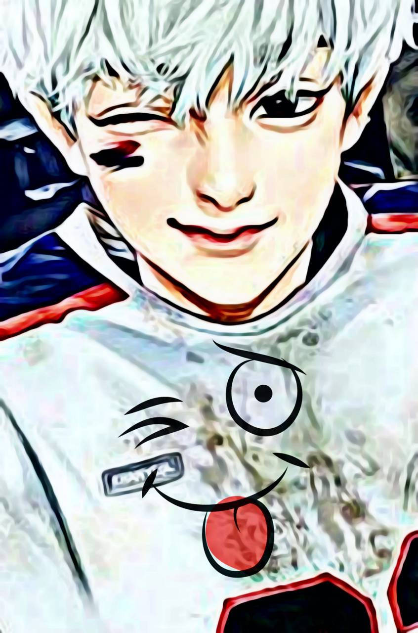 Anime Version Of Chanyeol Cute Boy Cartoon Wallpaper