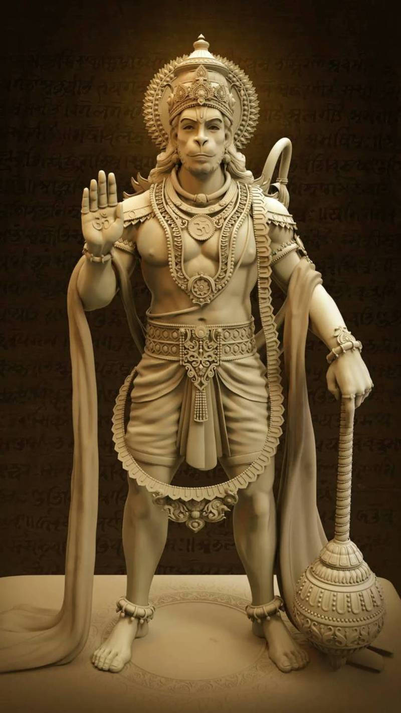 Anjaneya Stone Statue Wallpaper