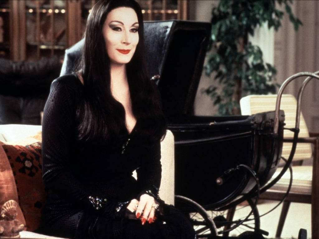 Anjelica Huston Movie Character Morticia Addams Wallpaper