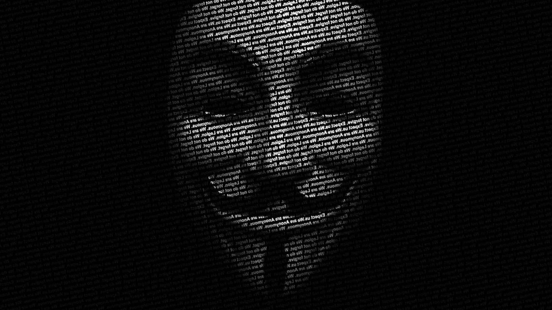 Anonymous Typographic Mask Wallpaper