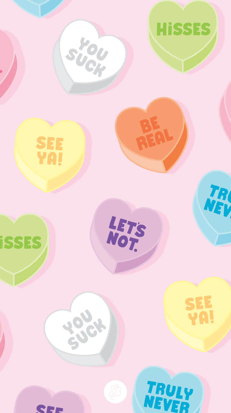 Anti Cute Valentines Heart Candies Digital Artwork Wallpaper