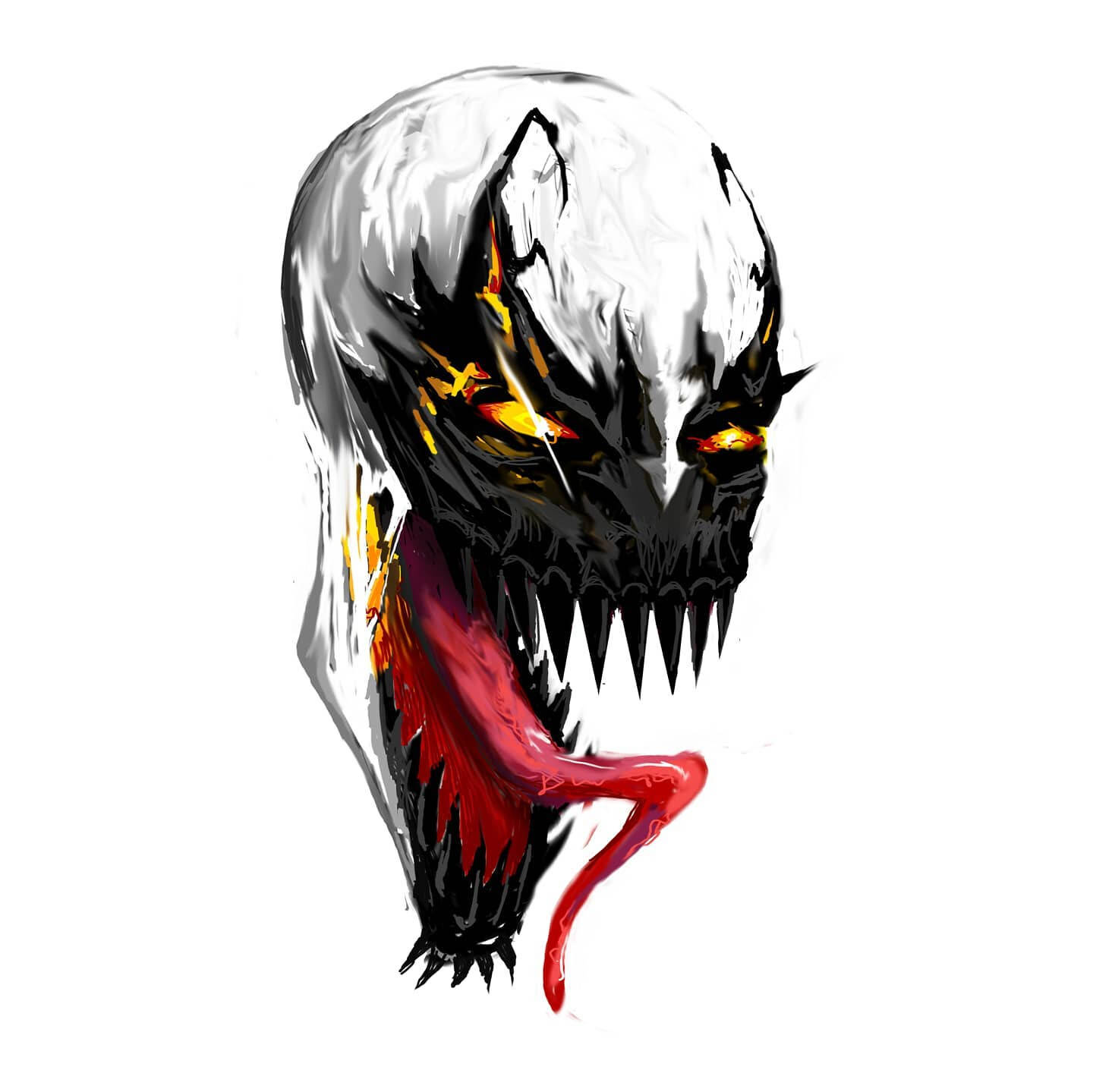 Anti Venom Face In White Wallpaper