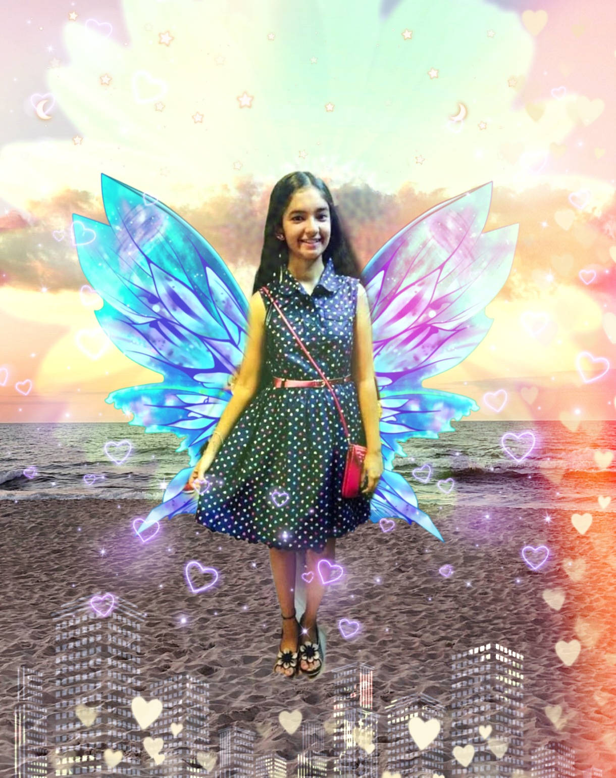 Anushka Sen Butterfly Art Wallpaper