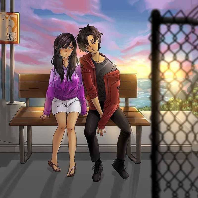 Aphmau And Aaron Hangs Out Wallpaper