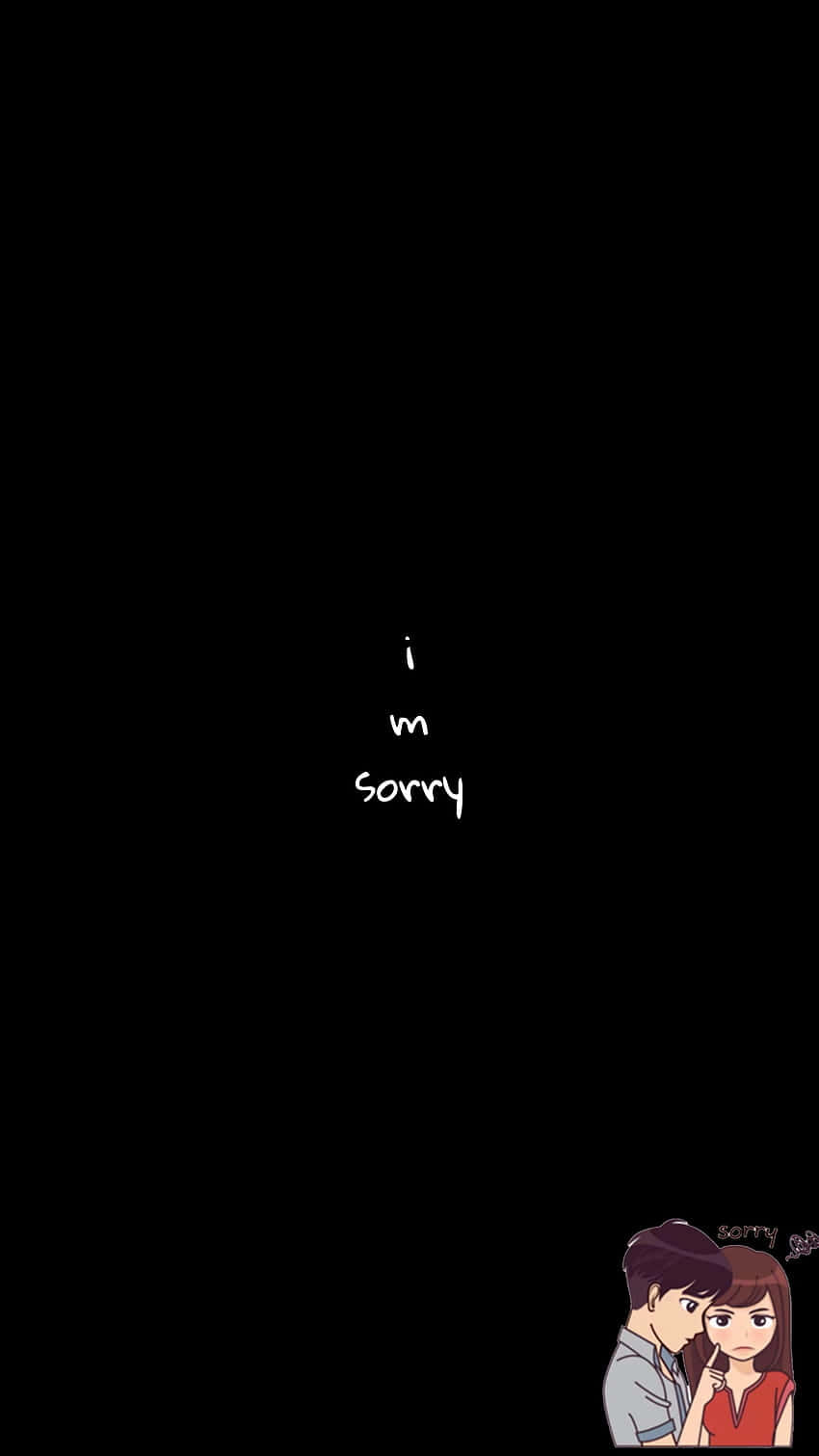 Apology_ Cartoon_ Couple_ Black_ Background Wallpaper