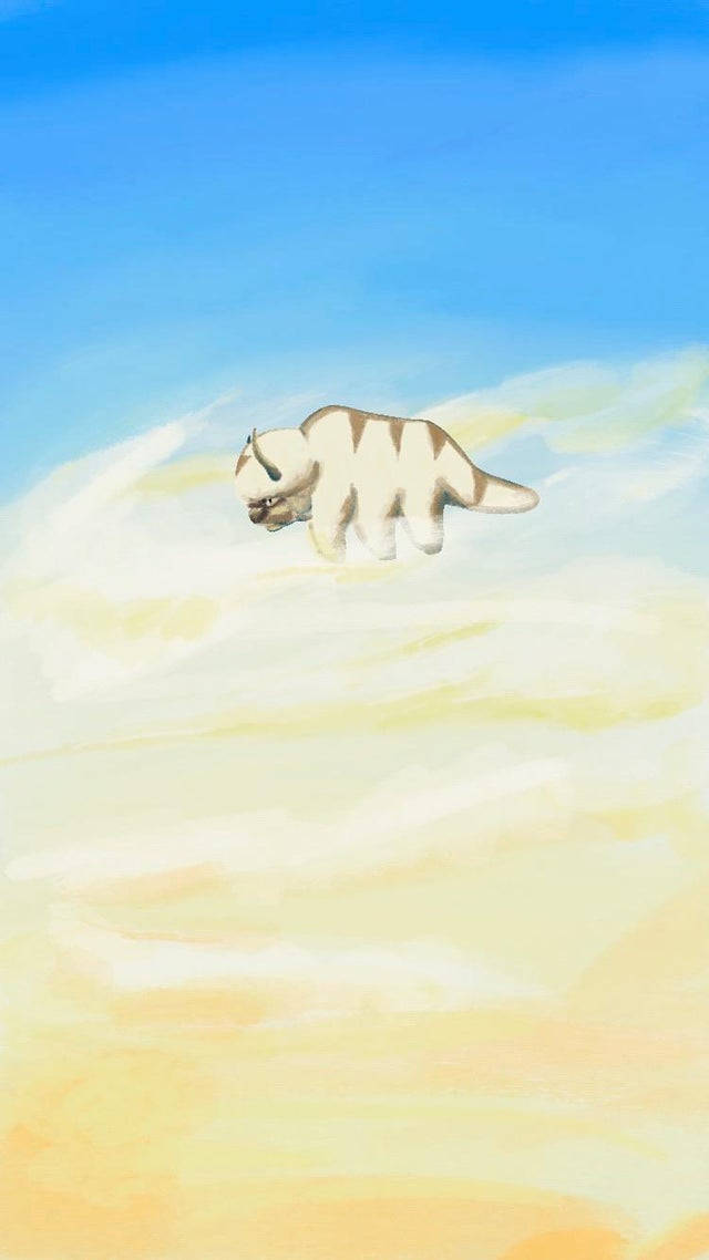 Appa Flying In Desert Wallpaper