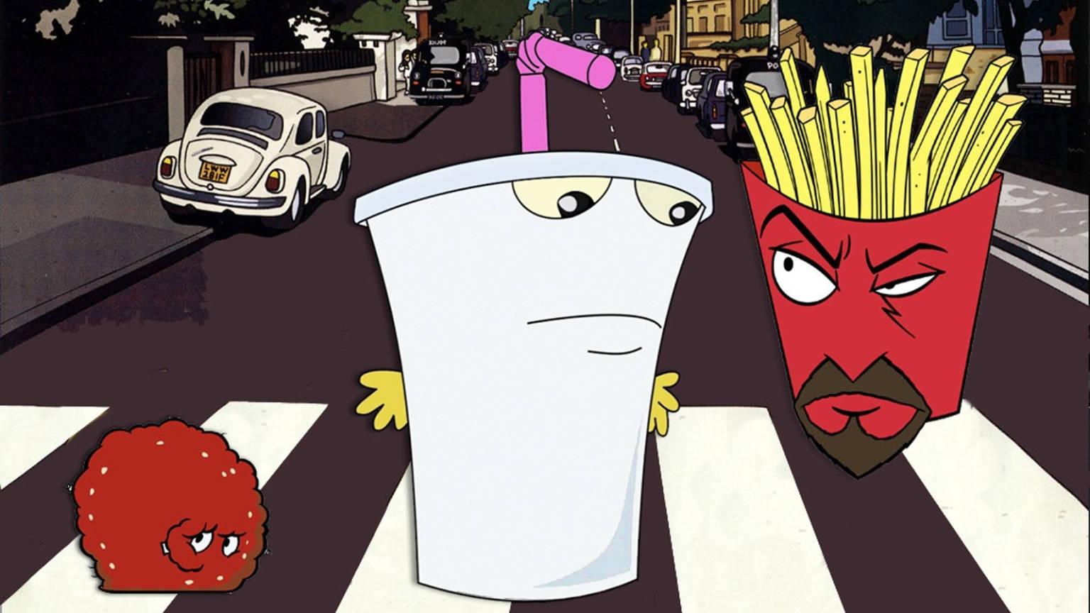 Aqua Teen Hunger Force Crossing Street Wallpaper