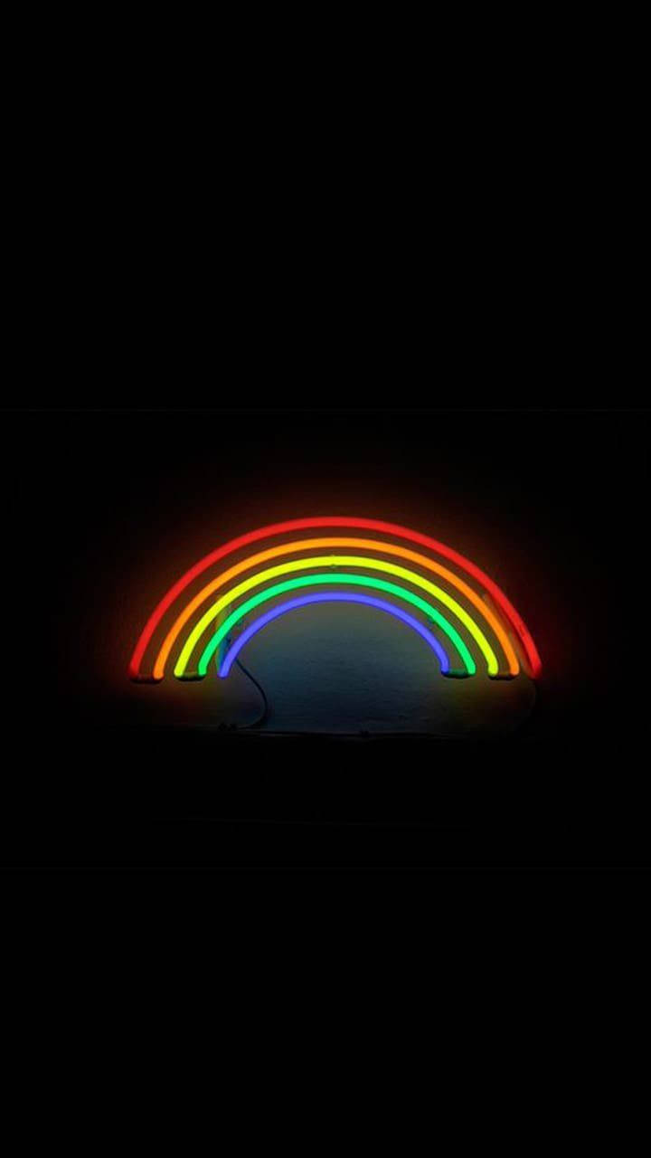 Arch Neon Rainbow Background Wallpaper