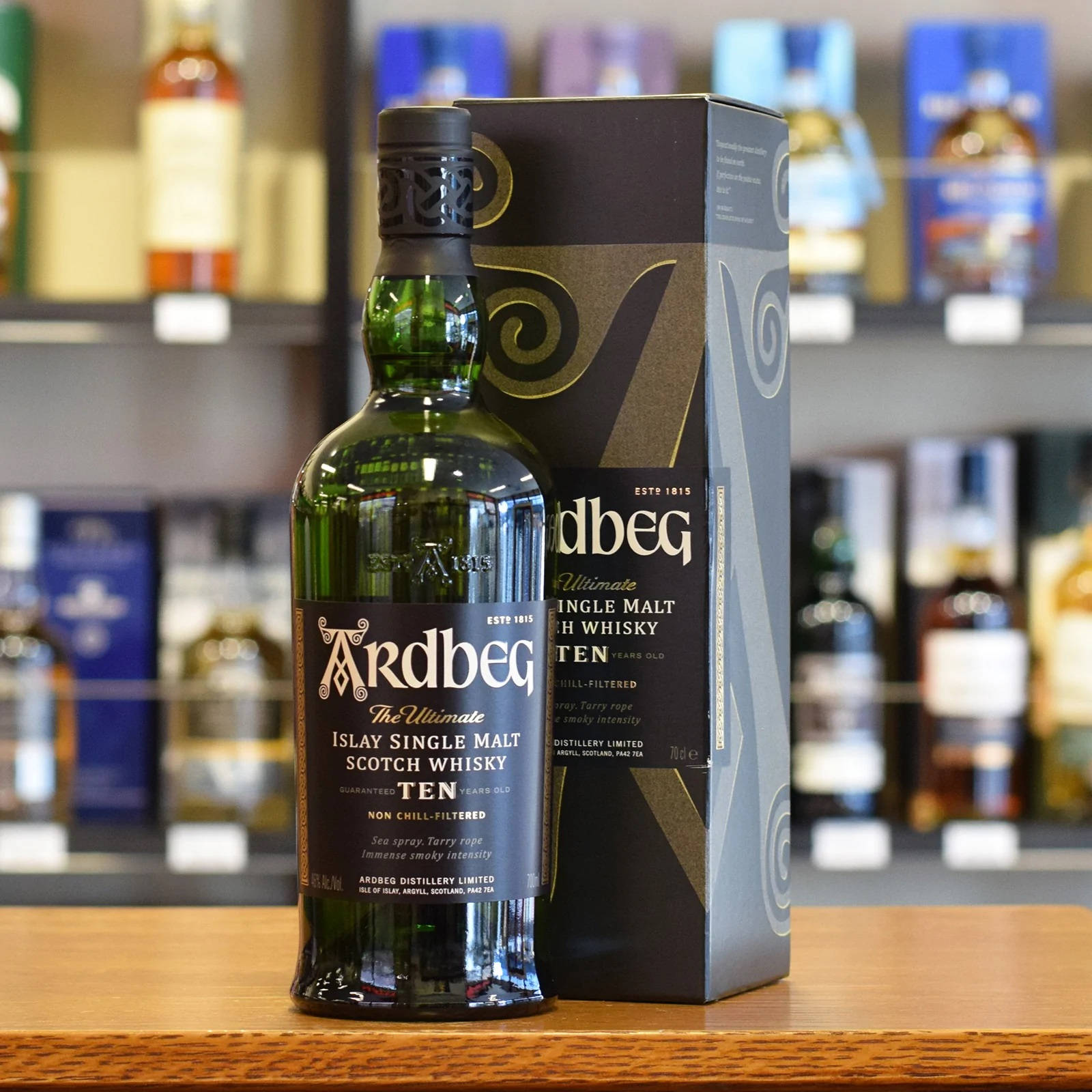 Ardbeg – The Ultimate Whisky Bottle In Focus Wallpaper