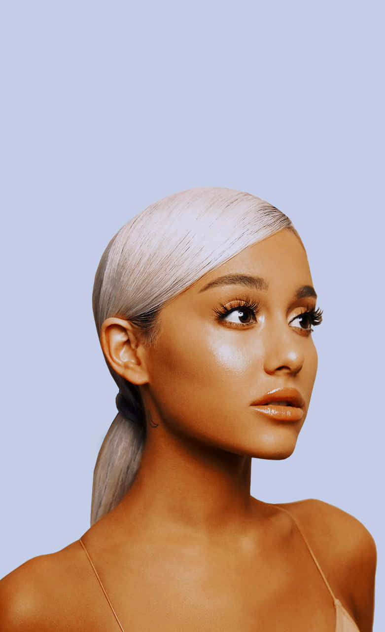 Ariana Grande Surrounded By A Bold Neon Aesthetic Wallpaper