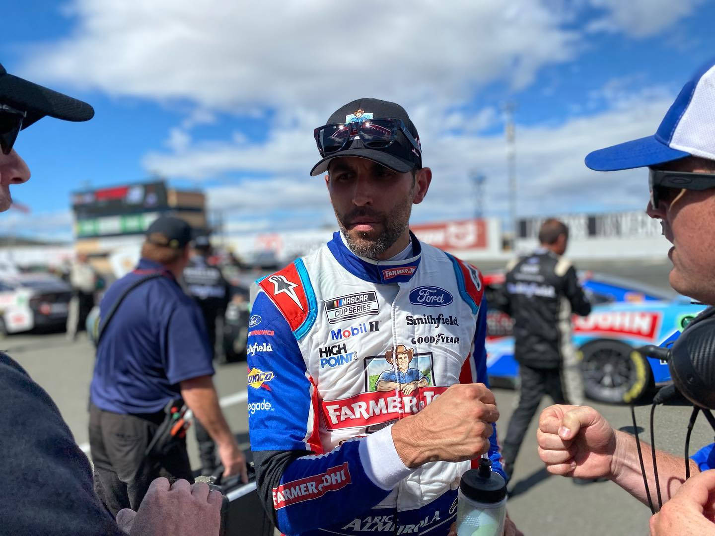 Aric Almirola Fist Bump Wallpaper