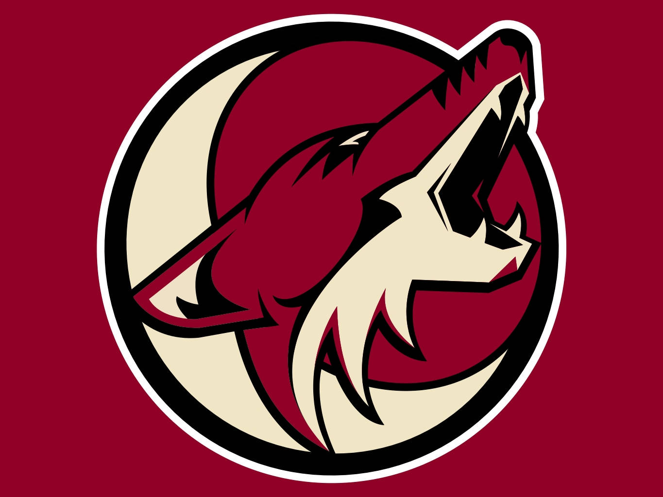 Arizona Coyotes In A Black Circle Wallpaper