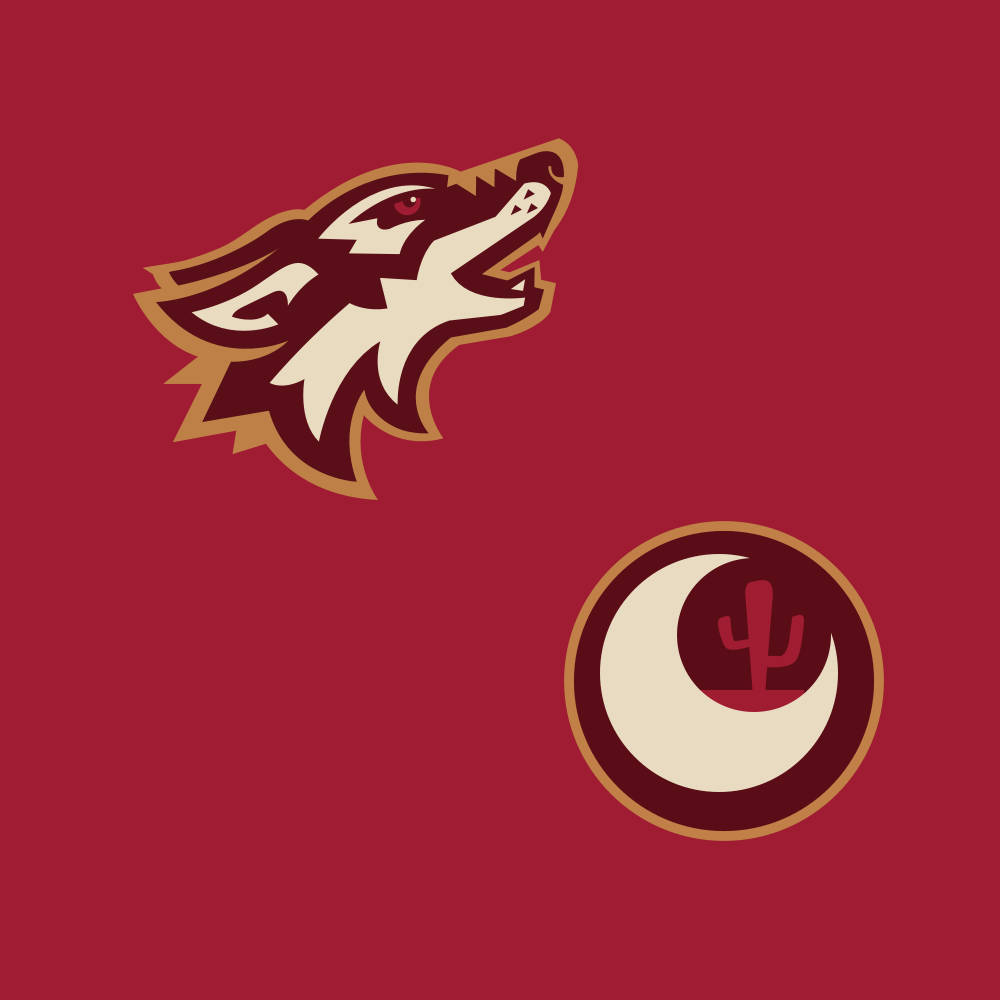 Arizona Coyotes Logo White Crescent Moon Wallpaper