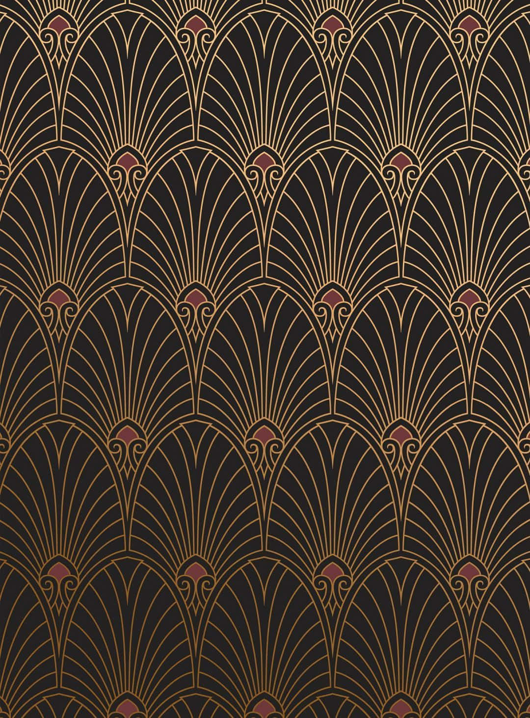 Art Deco Wallpaper With Gold And Black Designs Wallpaper