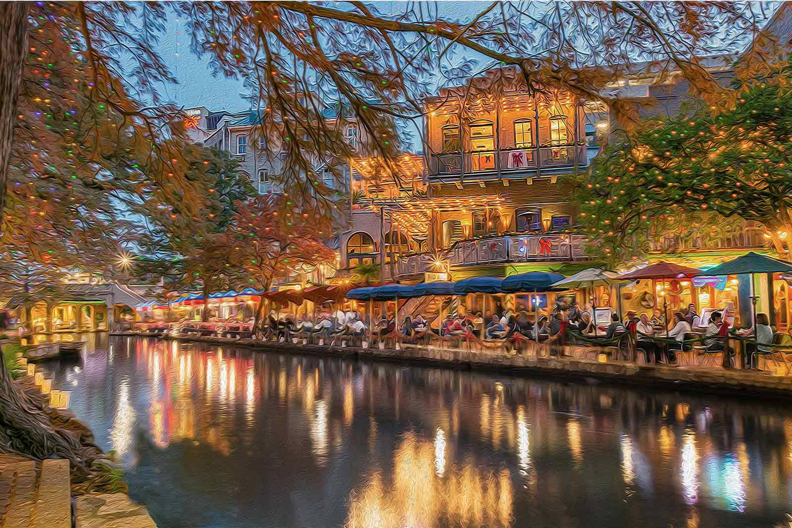 Artistic San Antonio River Walk Wallpaper