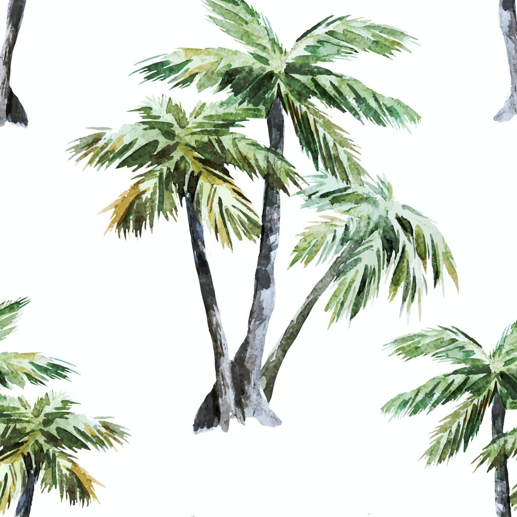 Artistic Water Color Palm Tree Wallpaper