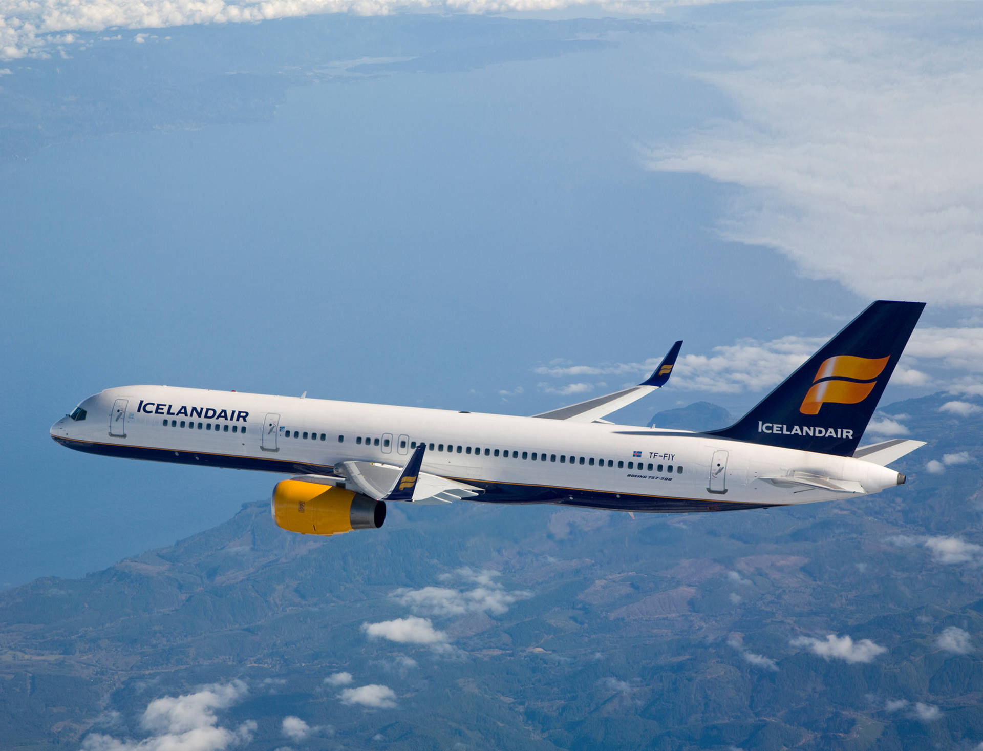 Ascending Icelandair Airplane Wallpaper