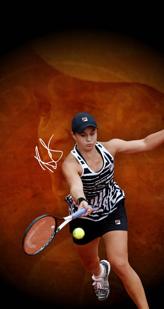 Ashleigh Barty Orange Background Wallpaper