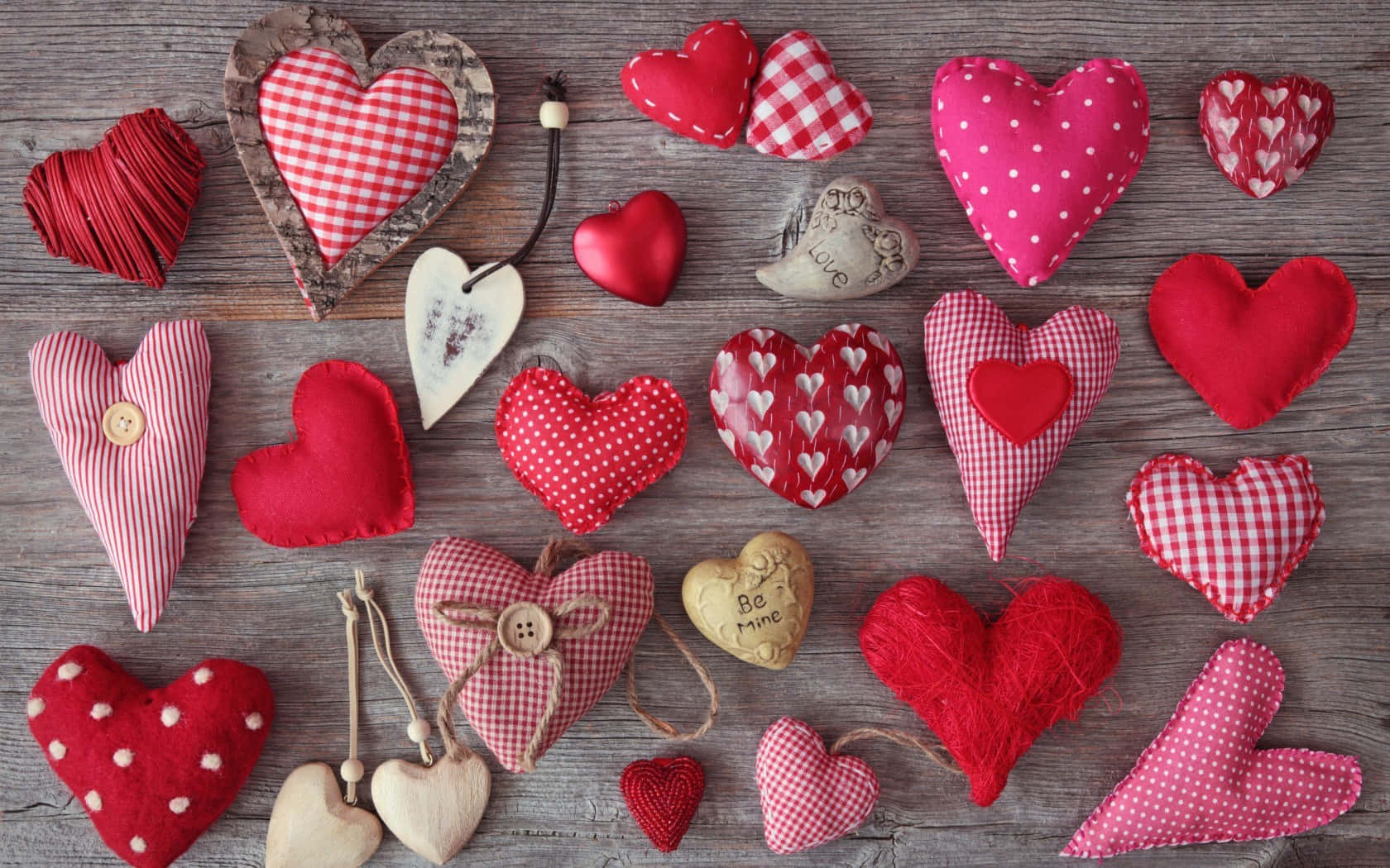 Assorted Heart Decorations Wallpaper