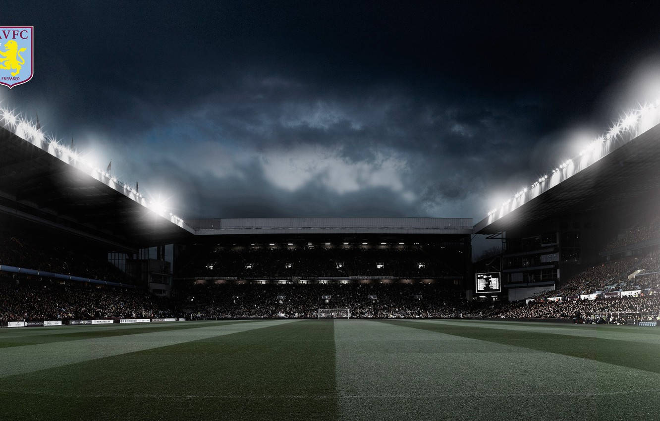 Aston Villa Fc On Home Ground Under A Vibrant Sky Wallpaper