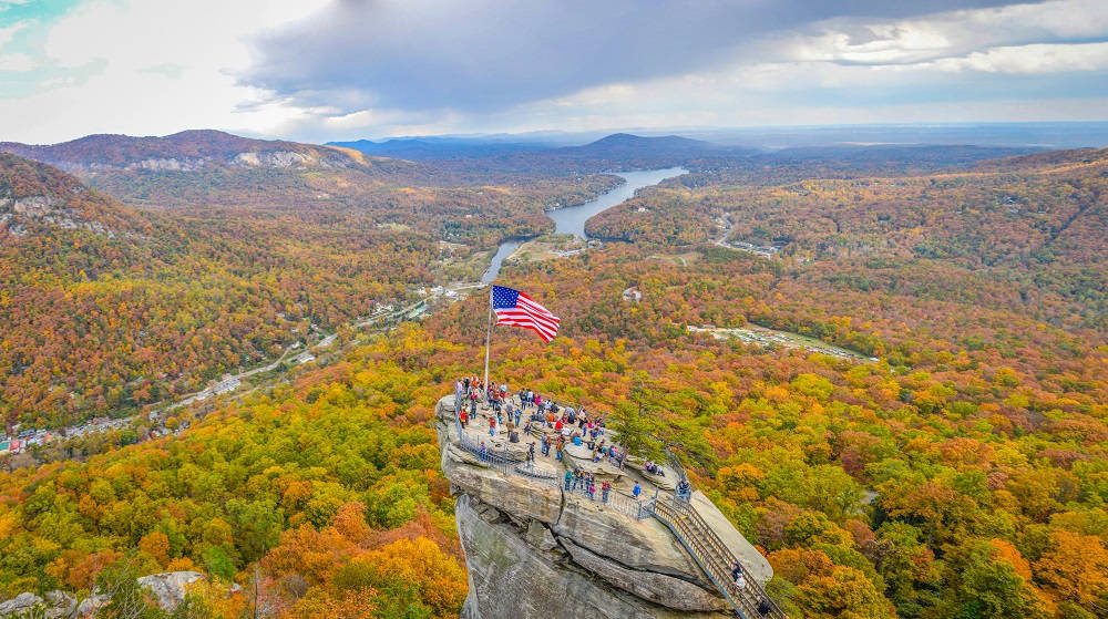 Astonishing View Of Chimney Rock State Park, North Carolina Wallpaper