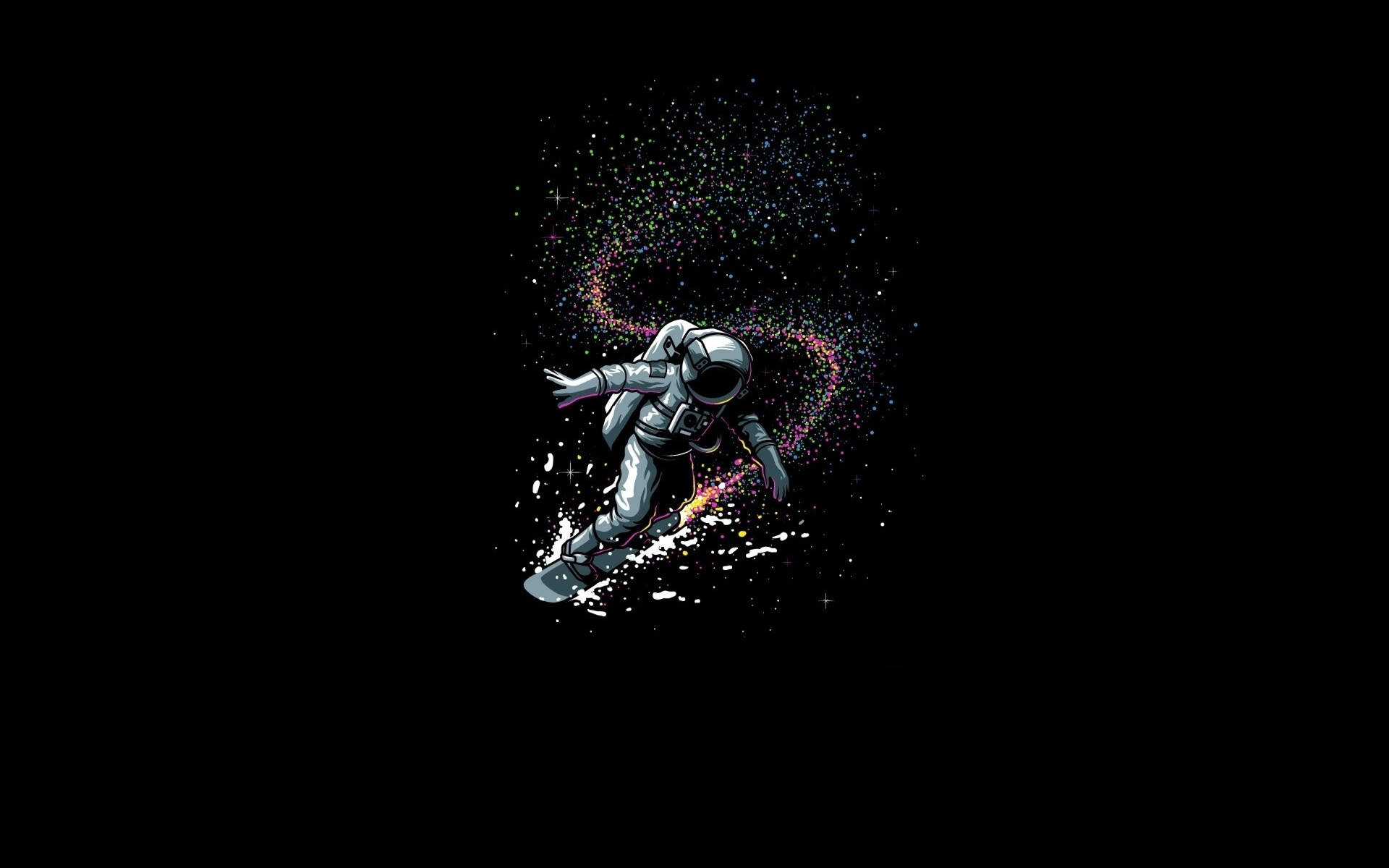 Astronaut Comet Surfing Graphic Art Wallpaper