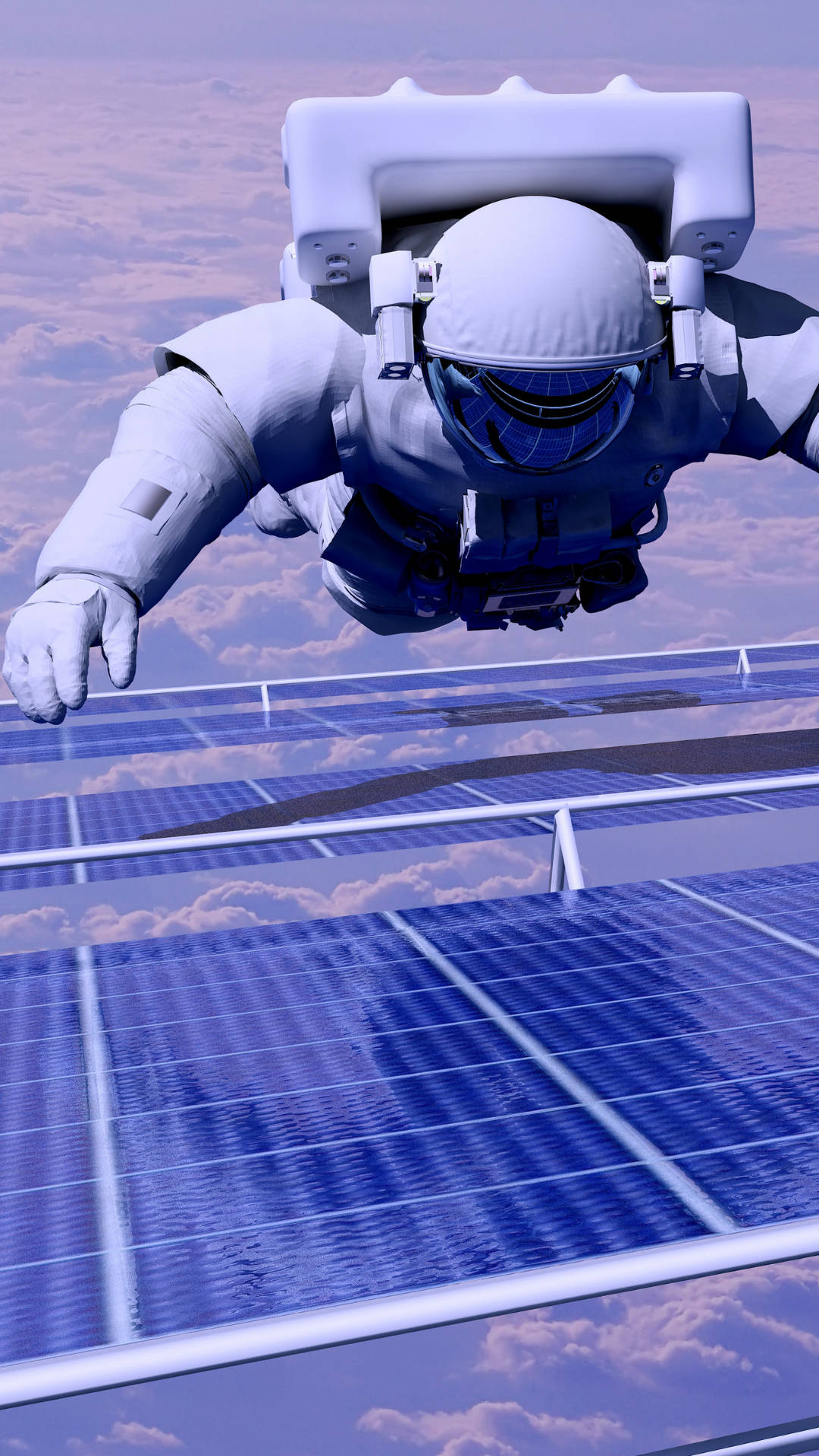 Astronaut Holding On Satellite Wallpaper