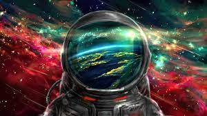 Astronaut On Red Space Poster Art Wallpaper