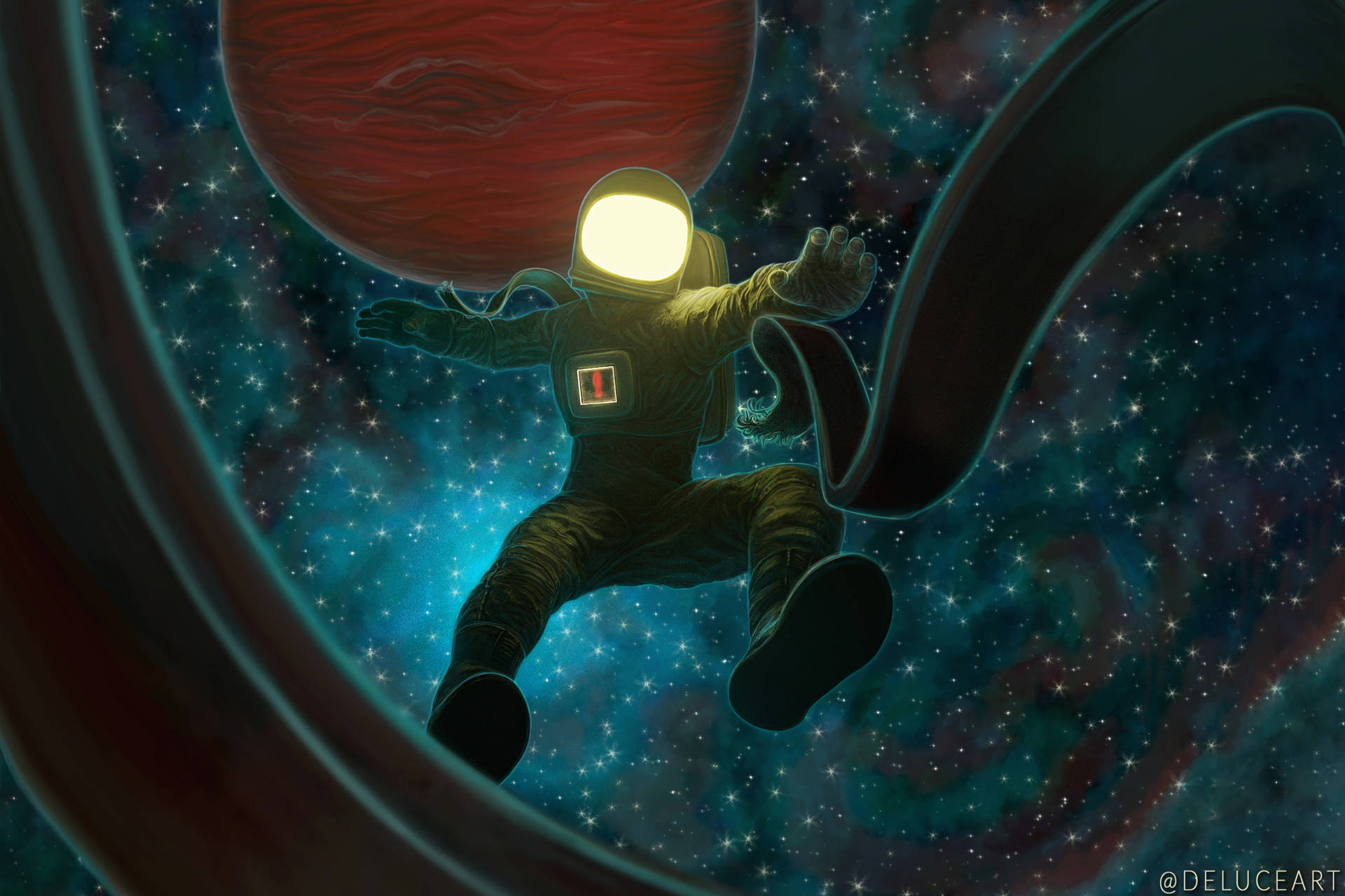 Astronaut Outer Space Art Wallpaper