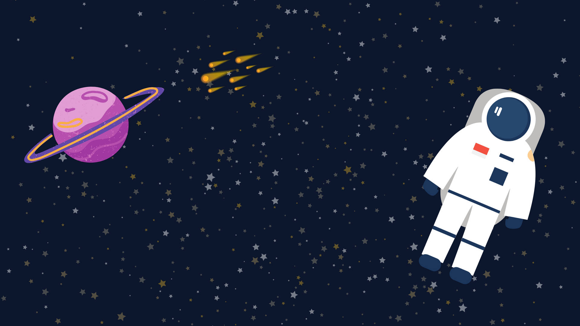 Astronaut Waiting Comet Collision Art Wallpaper