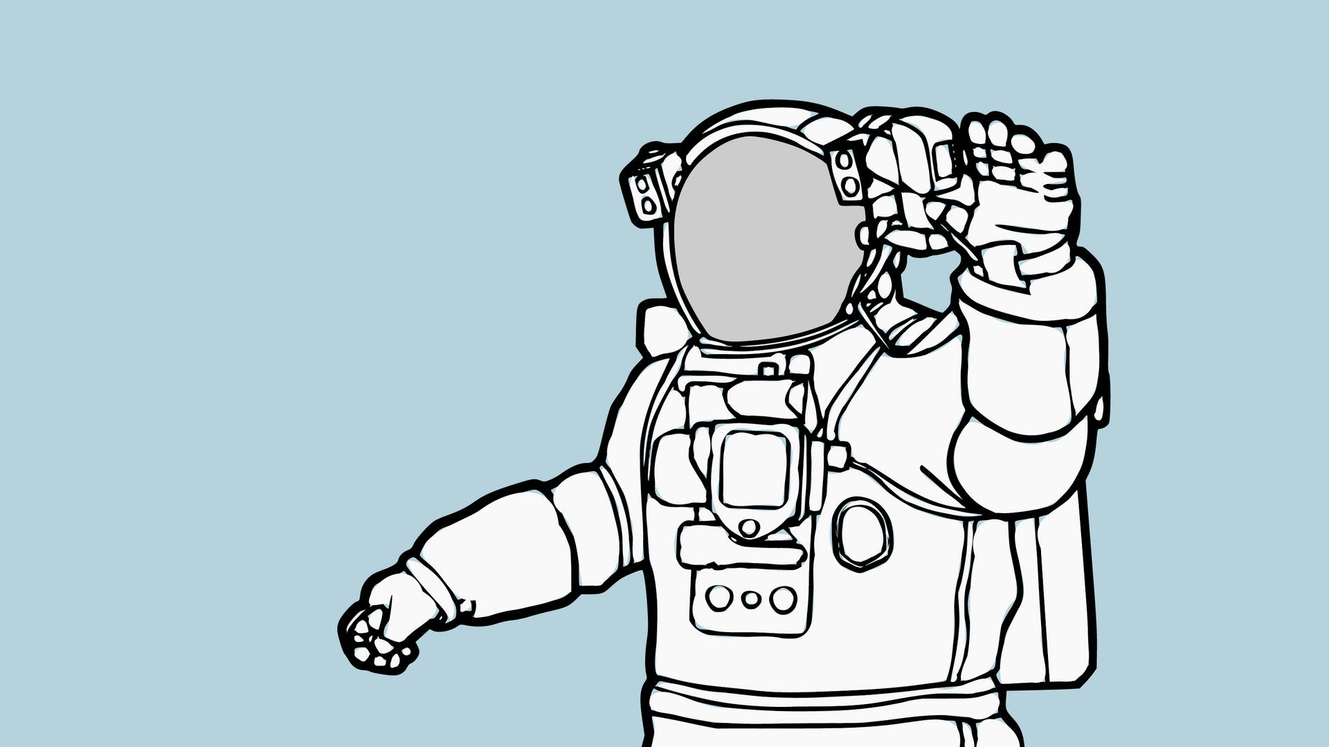 Astronaut Waving Hello Digital Art Wallpaper
