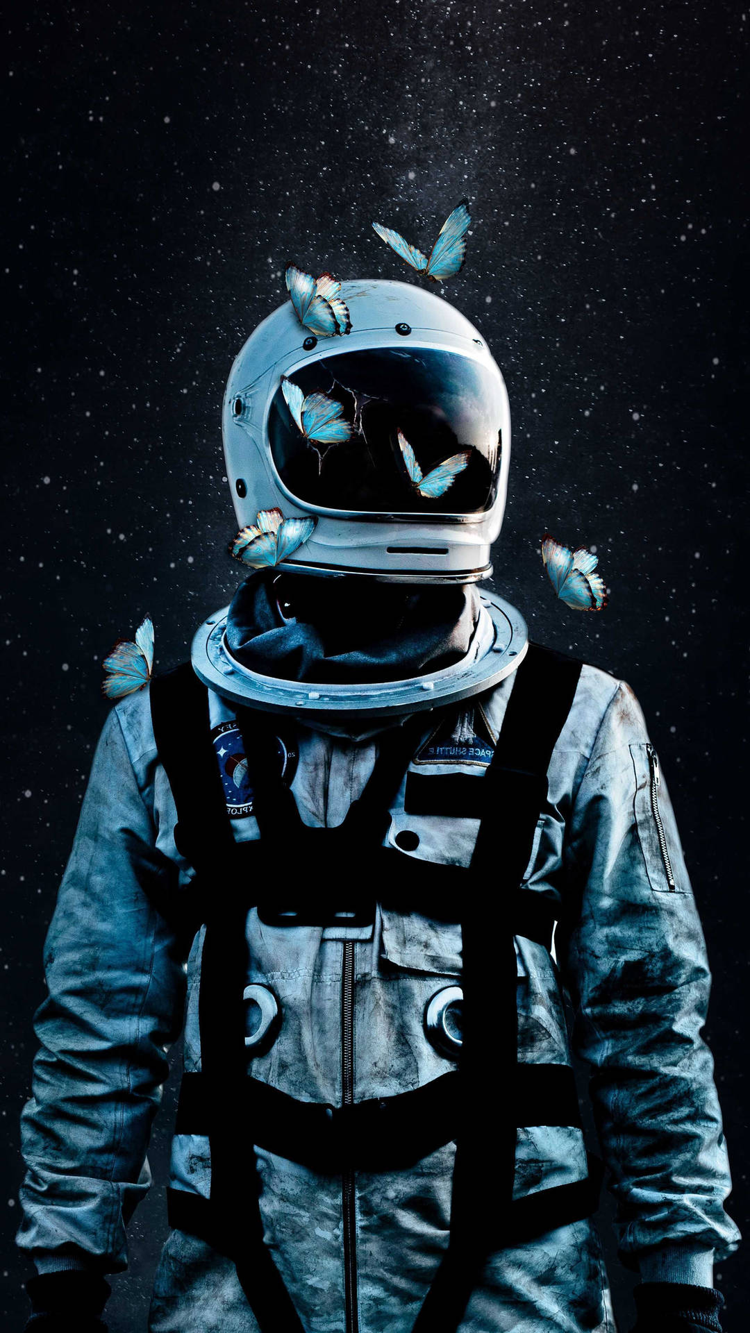 Astronaut With Butterfly Aesthetic Wallpaper