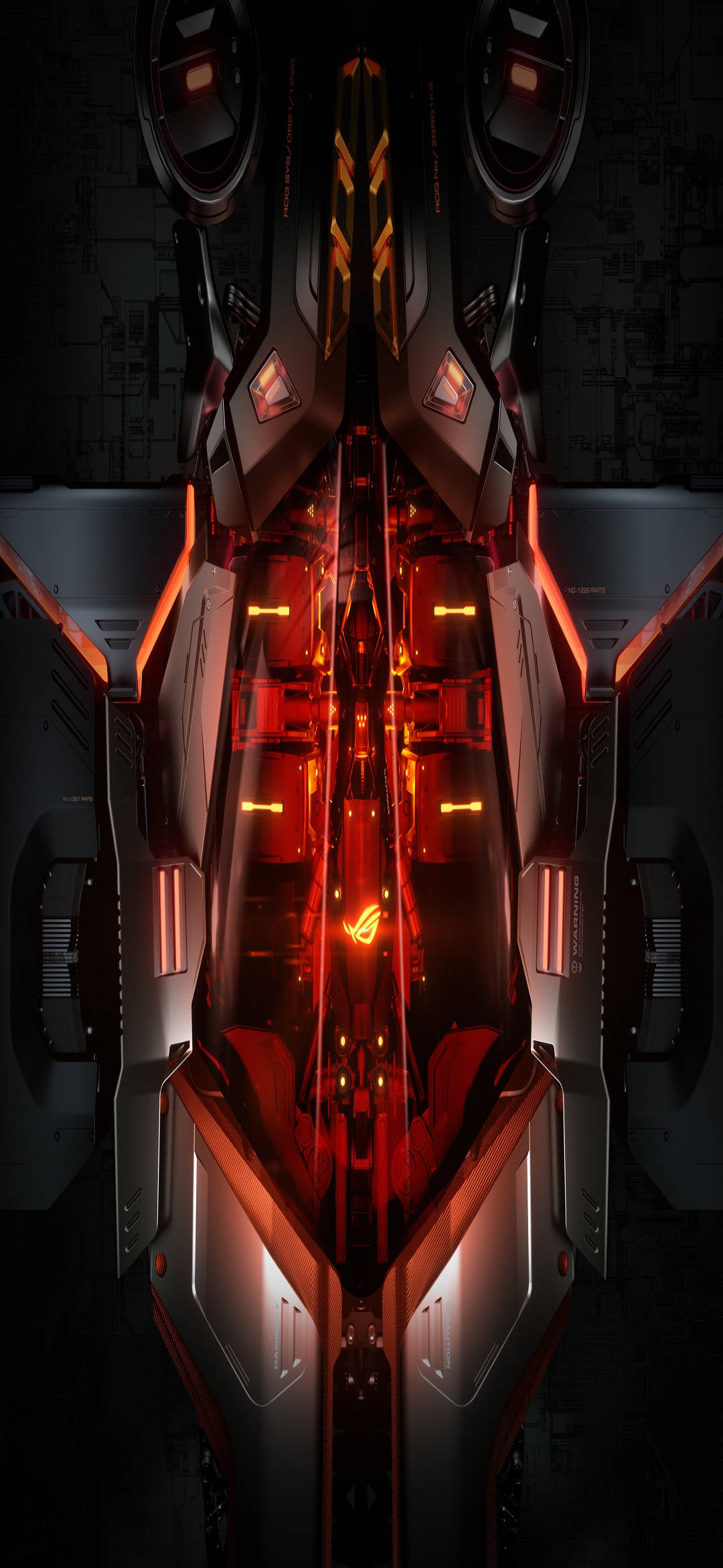 Asus Rog Phone Red Black Art Wallpaper